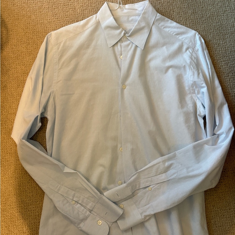 Prada Men's Light Blue Casual Button Down Shirt